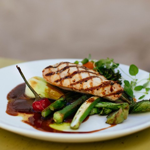 Grilled Chicken Breasts with Orange Tea Sauce