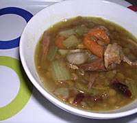 Tea-Infused Ham and Lentil Soup