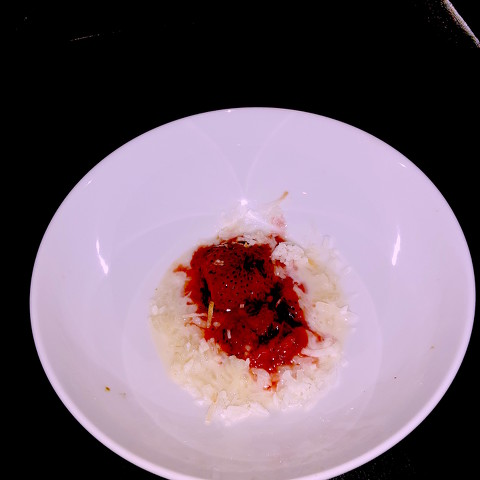 Milk rice pudding with Ginger Strawberry Jam