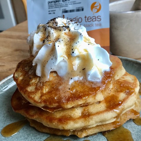 Pumpkin Spiced Pancakes with Buttery Pumpkin Spice Syrup