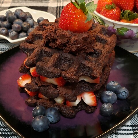 Chocolate Truffle Waffle Cake (Paleo Friendly)