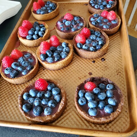 Blue Raspberry Chocolate Tarts