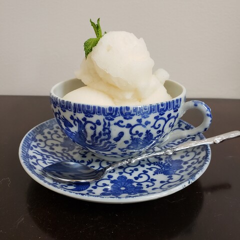 Apricot Green Tea with Cardamom Sorbet