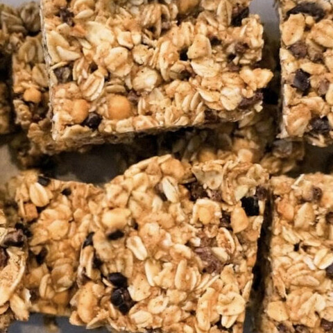 No Bake Chicoriccino Peanut Butter Oatmeal Snack or breakfast bars