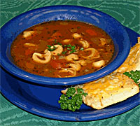 Green Snail Soup (Tortellini in Tea Broth)