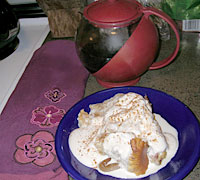 Five-Spice Fruited Bread Pudding with Chestnut Cream