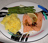 Lapsang poached salmon